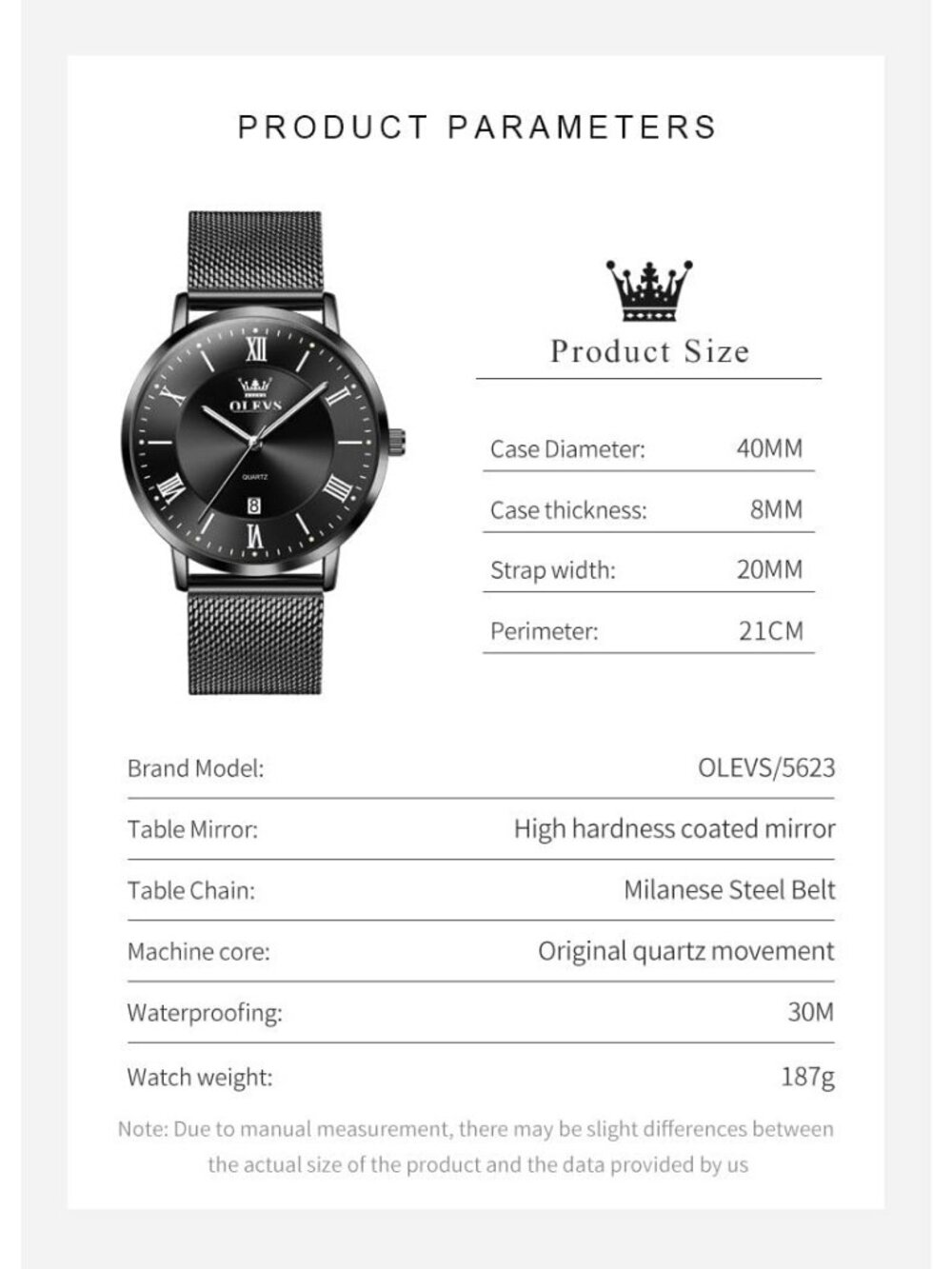 Men's All Black Analog Quartz Mesh Strap Luxury Luminous Waterproof Round Watch - Picture 5 of 6